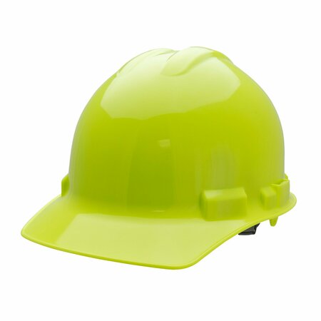 CORDOVA Ratchet, 6-Point, Duo Safety, Hard Hat, Cap, Hi-Vis Green H26R6